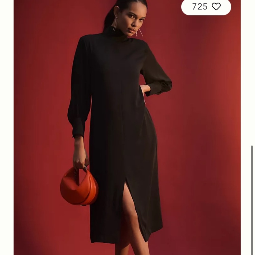 Maeve Long-Sleeve Mock-Neck Midi Dress
Maeve sz small